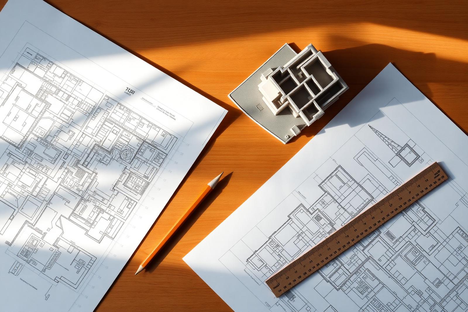 Design-and-build project drawings and structure under construction