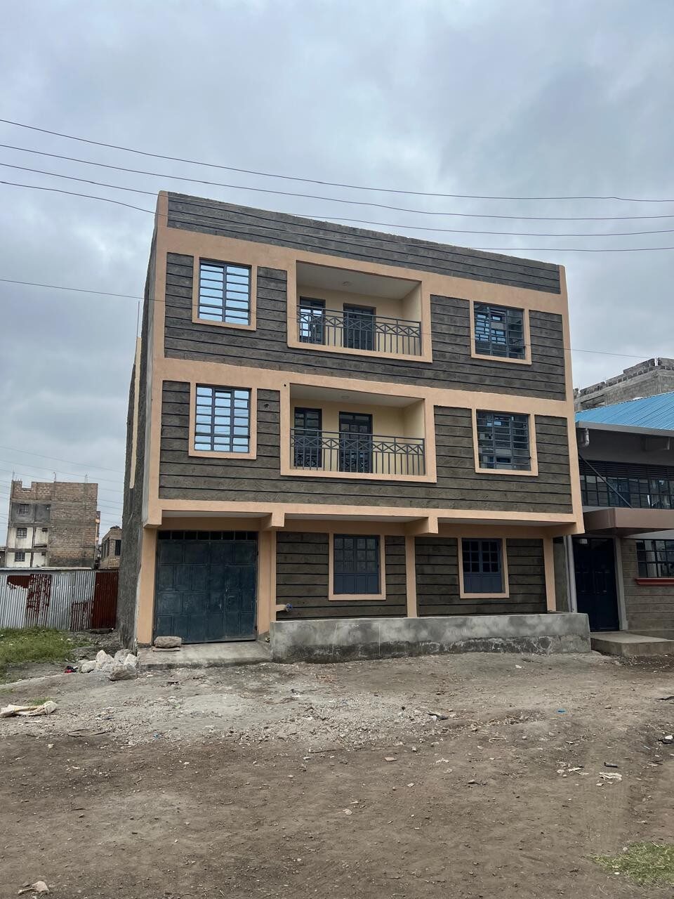 Completed three-storey residential apartment block in Umoja, Nairobi